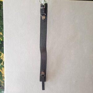 Betsey Johnson Black Leather Crocodile Embossed Adjustable Belt Metal Buckles